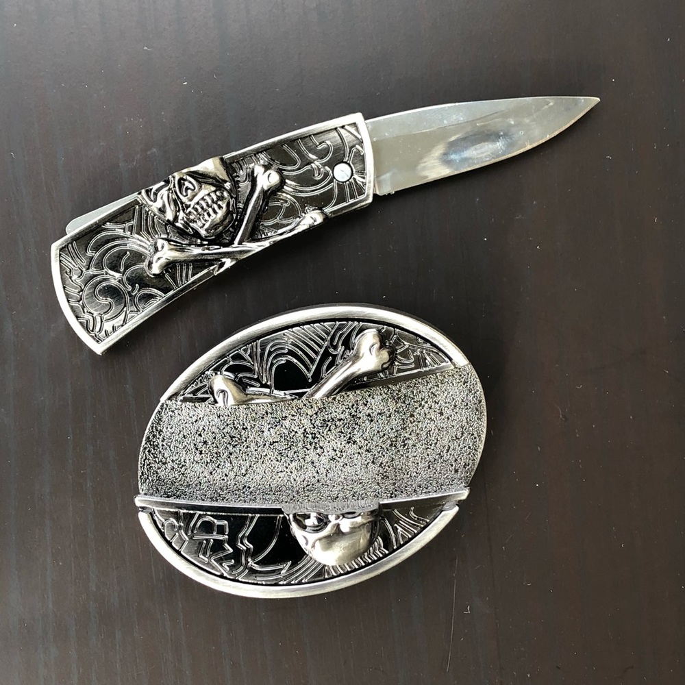 Skull belt buckle removable cowboy silver men - Picture 6 of 7